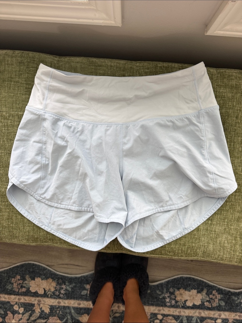 lululemon athletica Light Blue High-Rise Run Shorts